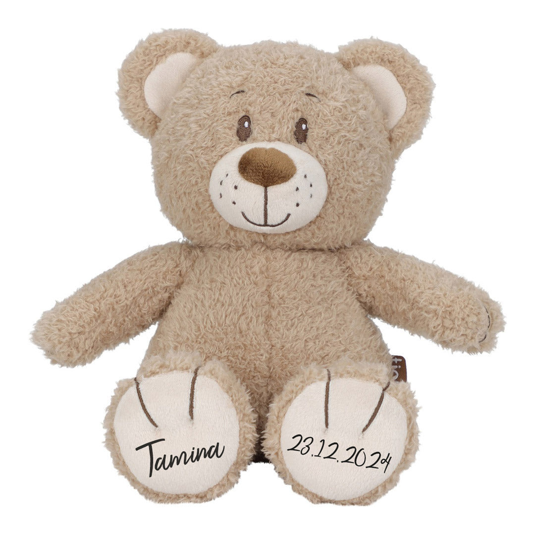 Personalisierter Teddybär mit Name – Geschenk zur Geburt & Taufe| Schmatzepuffer
