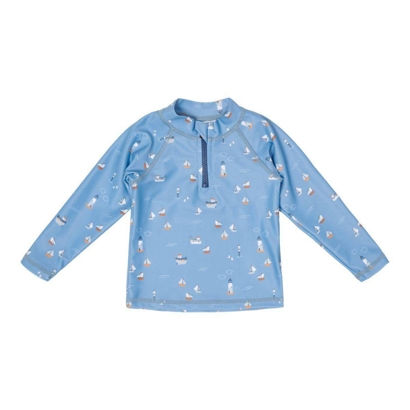 Maillot de bain à manches longues Sailors Bay bleu foncé | Little Dutch