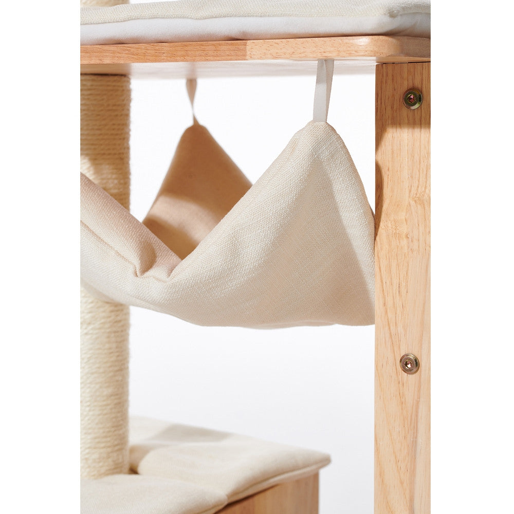 Nobby Kratzbaum Ligno Cream 108 cm aus Gummibaumholz – Produktansicht 5