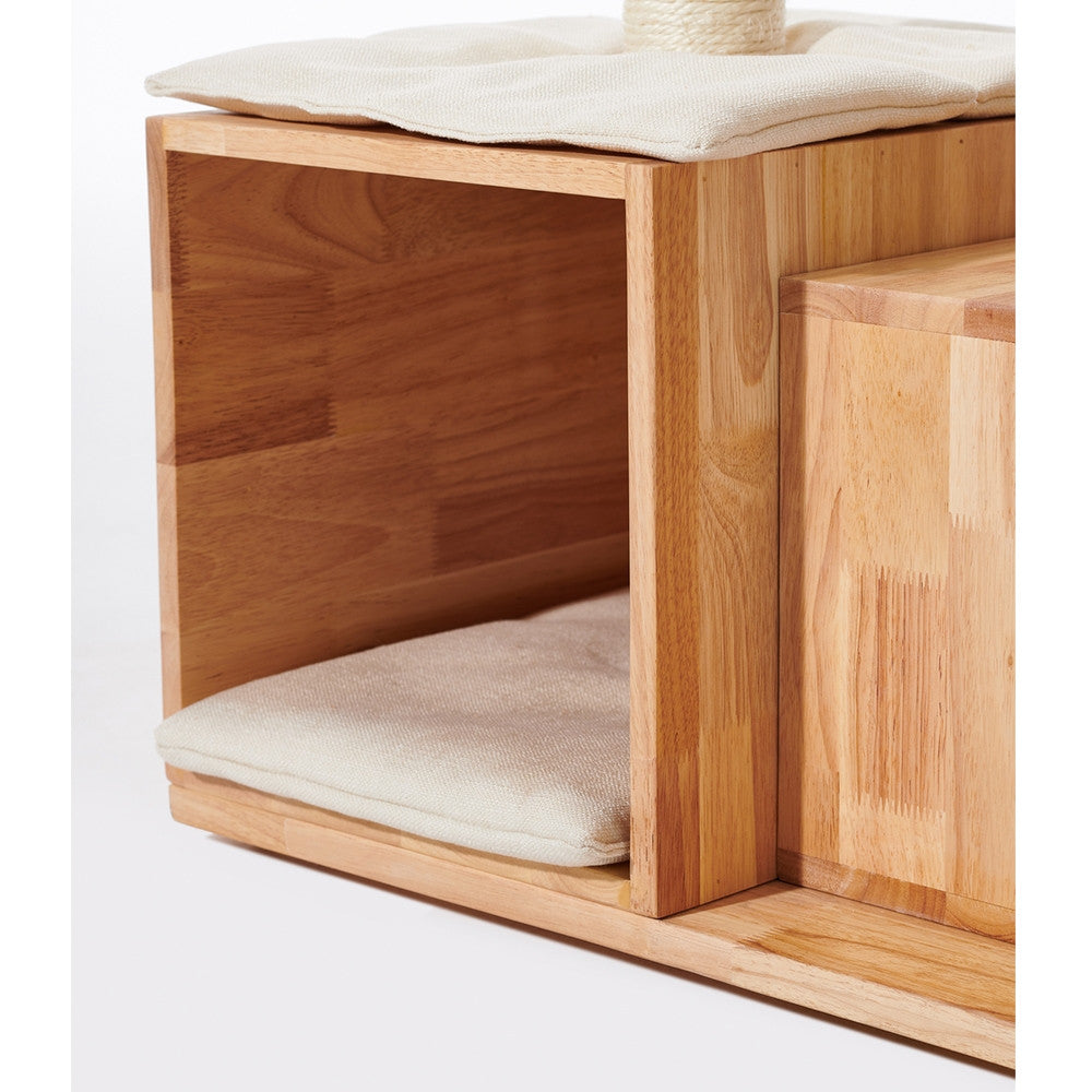 Nobby Kratzbaum Ligno Cream 108 cm aus Gummibaumholz – Produktansicht 6