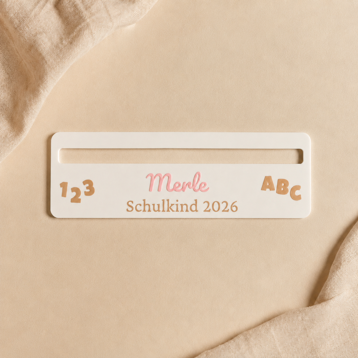 Personalisierte Lesehilfe zur Einschulung in Hellblau mit Name Lean und Schriftzug Schulkind 2026