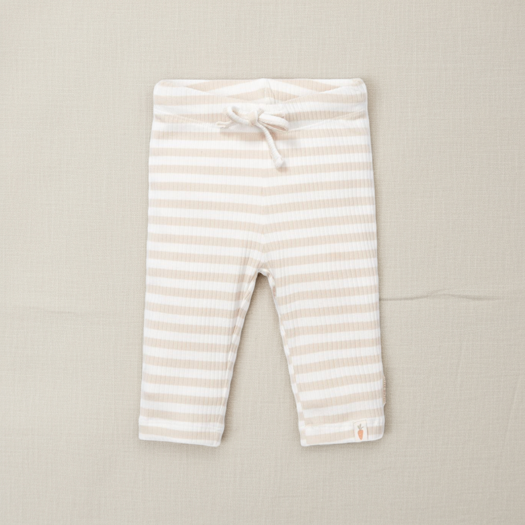 Pantalon rayé sable/blanc | Little Dutch