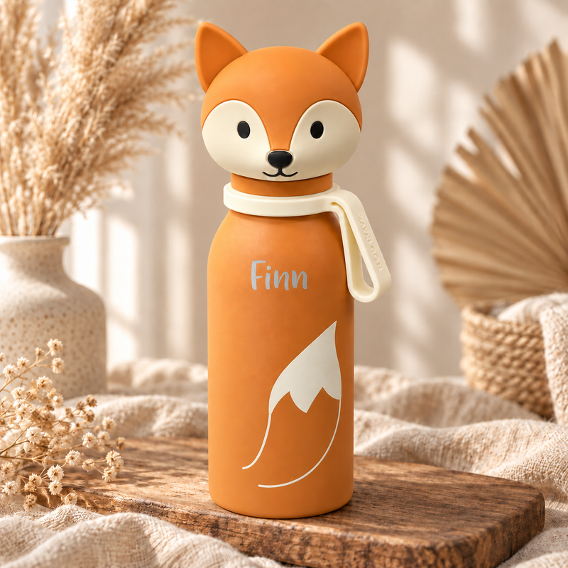 Personalisierte Kinder-Thermosflasche Fuchs 400 ml mit Name Finn