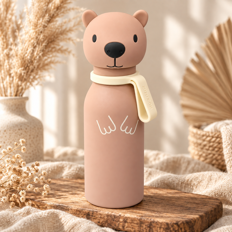 ZAZU Bottlies Kinder Thermosflasche Kapibara 400 ml im Boho-Stil