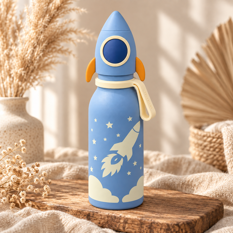 ZAZU Bottlies Kinder Thermosflasche Rakete 400 ml im Boho-Stil